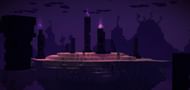 An image of Minecraft's End. Several towers can be seen. (Image via Minecraft)